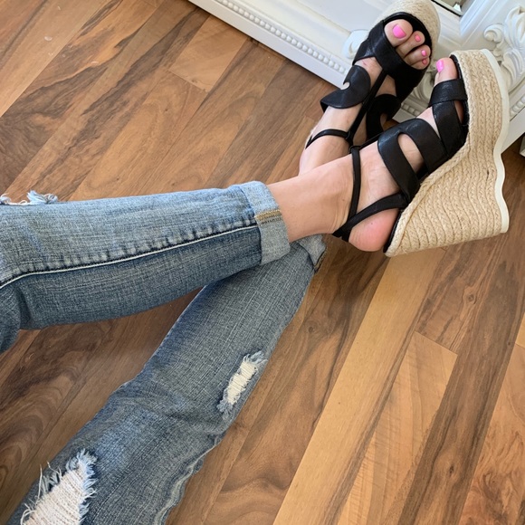 RESERVED 🔒YSL Black Malo Espadrille Wedges - Picture 2 of 8